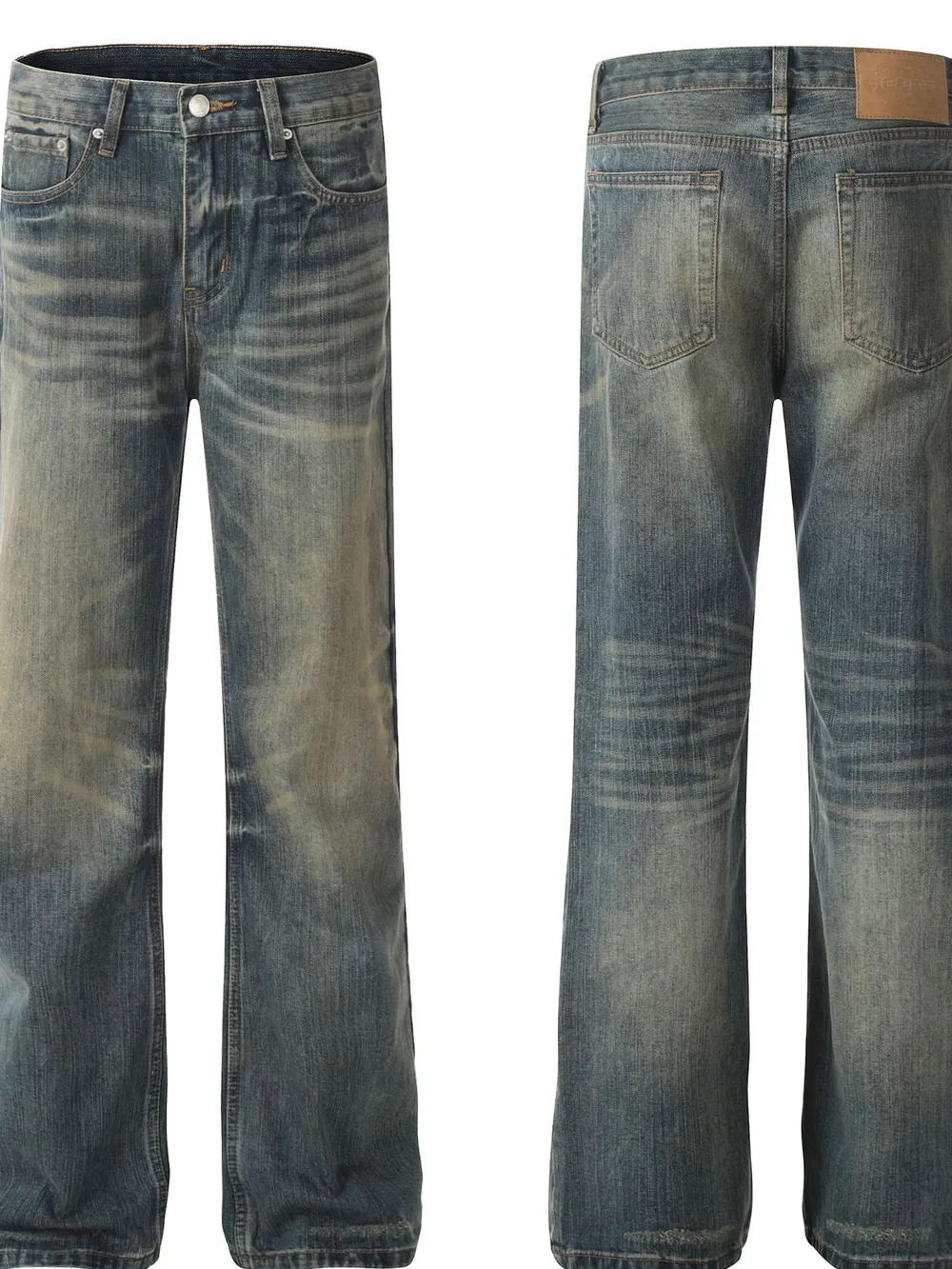 Men's Wash Straight Leg Jeans, image 4