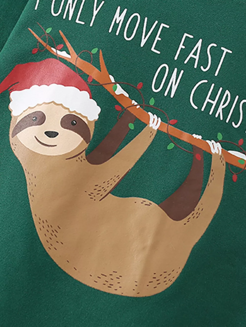 Children's Christmas Sloth Long Sleeve Pajama Set, image 3
