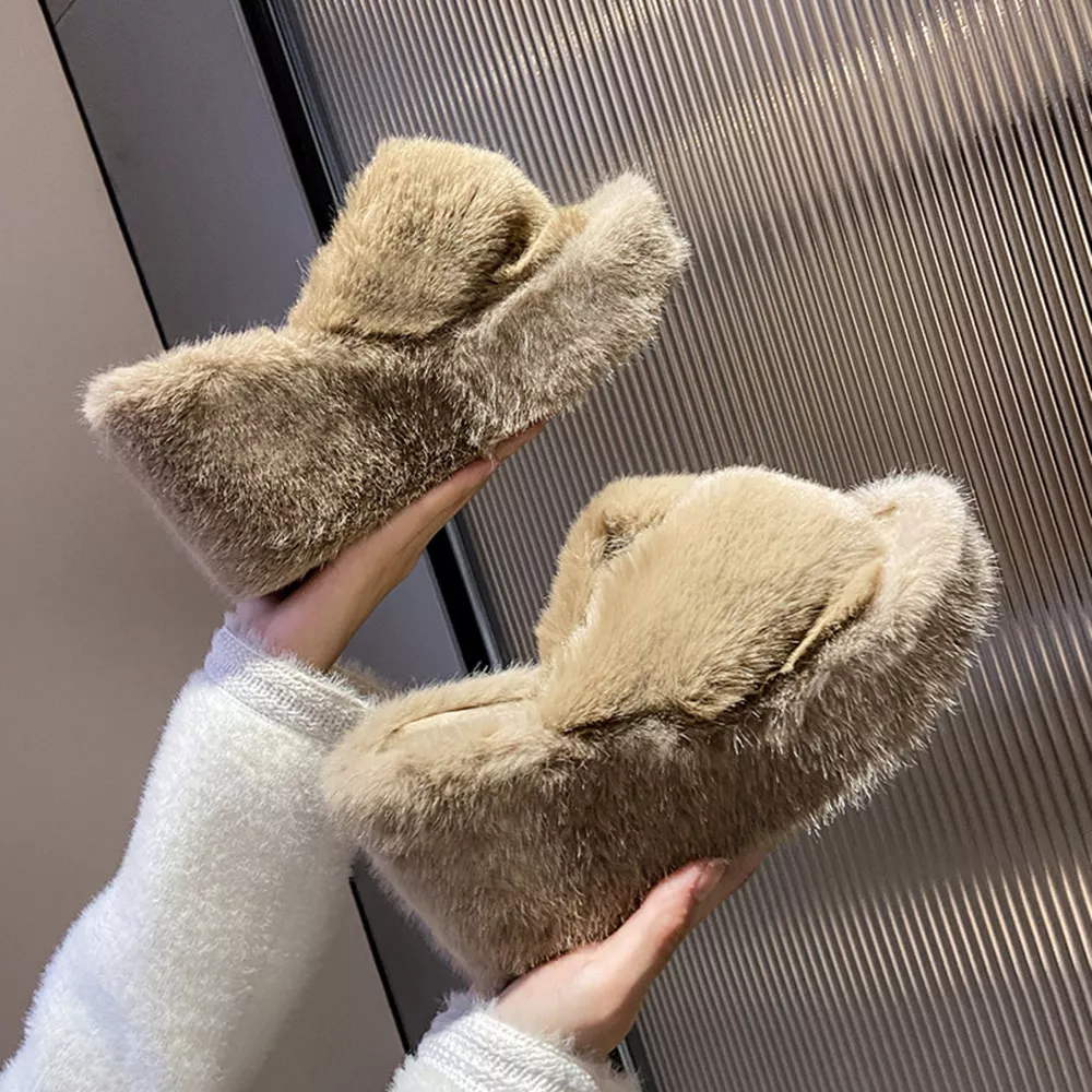 Fluffy Wedge Slippers, image 11