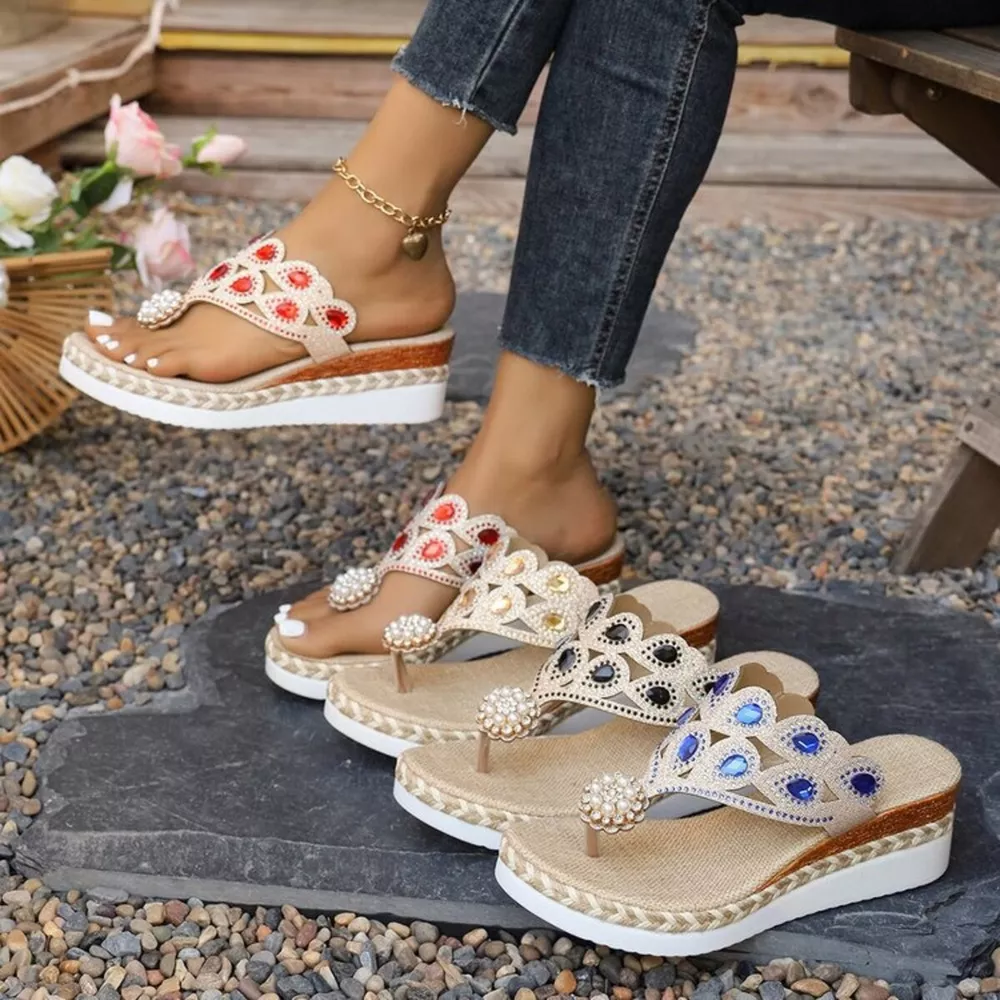 Toe Post Wedge Sandals, image 2