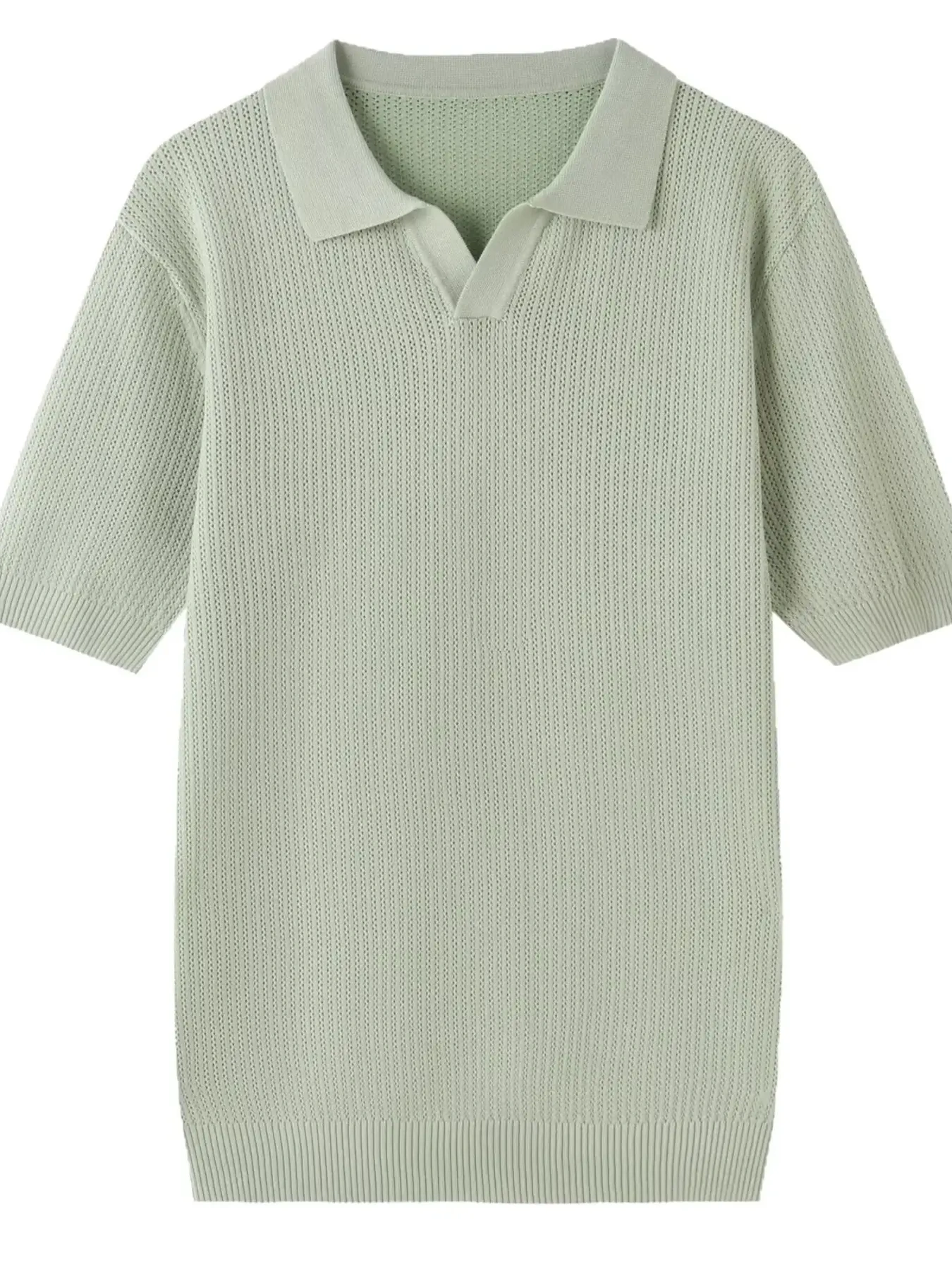 Men's Plus Size Textured Short Sleeve Polo