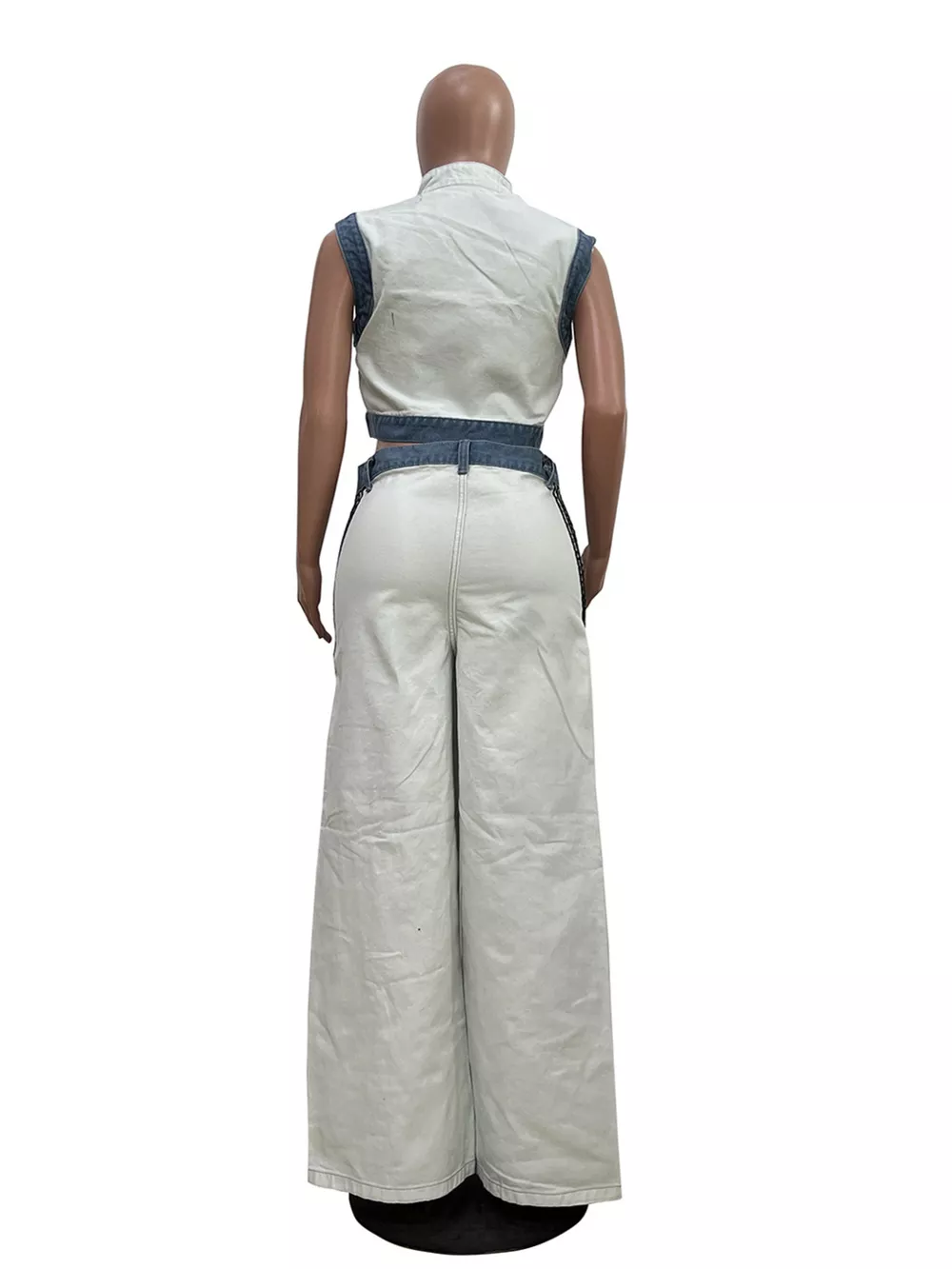 Zip Front Crop Top and Striped Pants Set, image 7