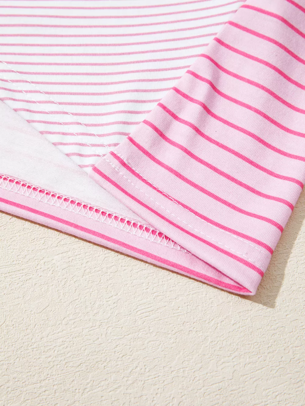 Striped Colorblock Exposed Seam Casual Long Sleeve Top, image 11