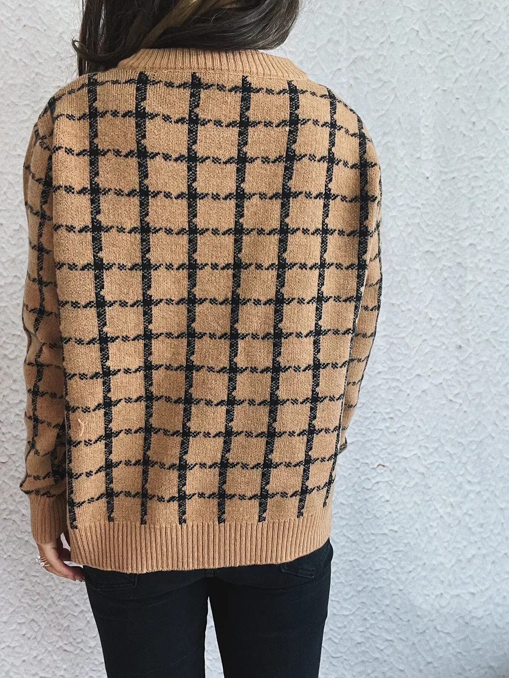 Plaid Pattern Zip Up Cardigan, image 7