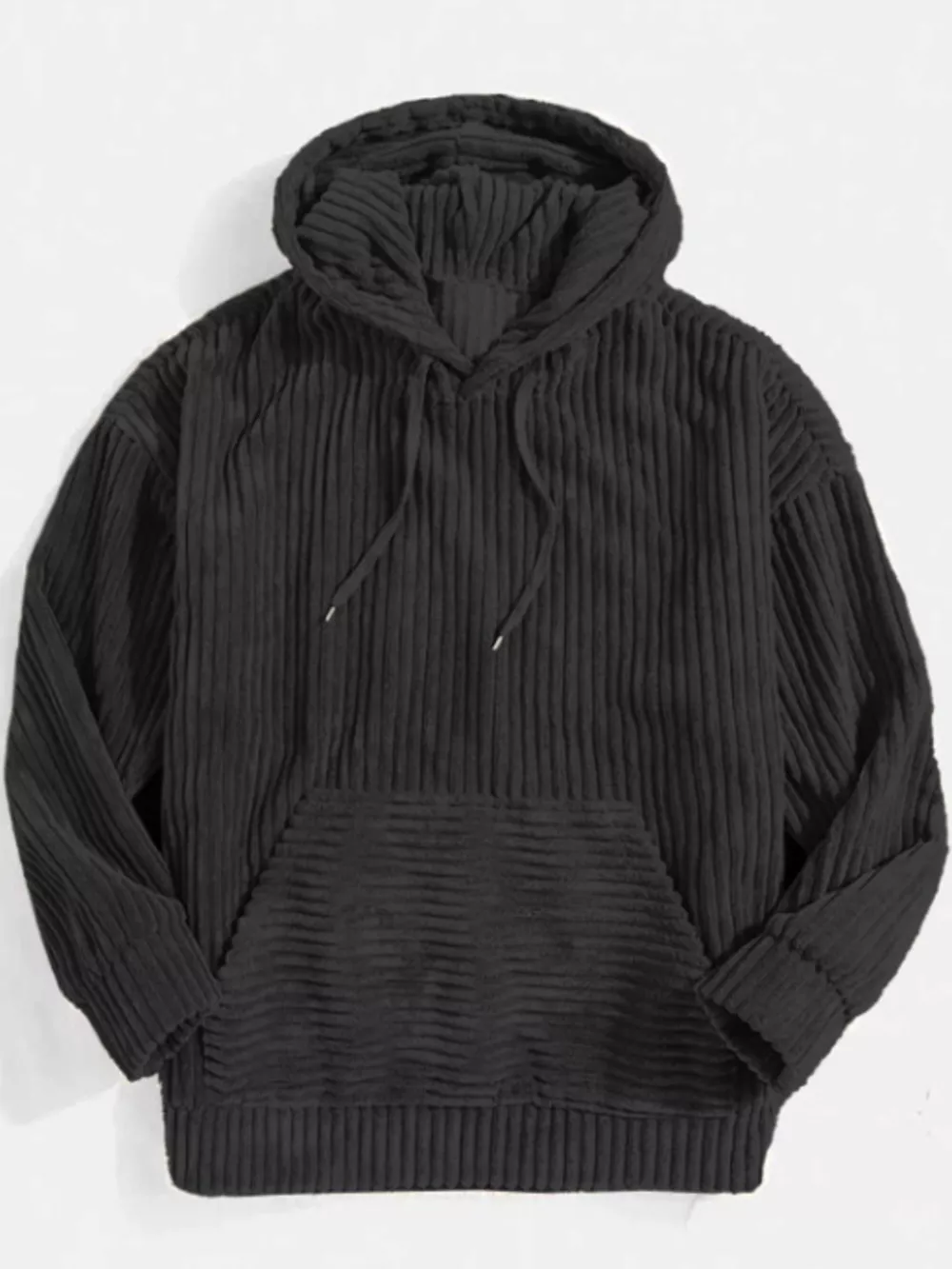 Men's Full Size Casual Corduroy Hoodie Plus Size, image 3