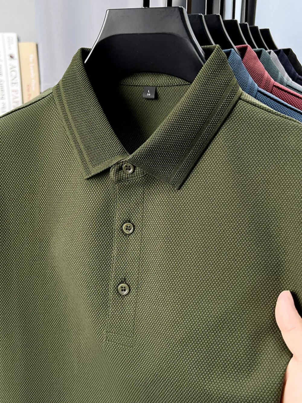 Men's Plus Size Button Detail Short Sleeve Polo, image 2