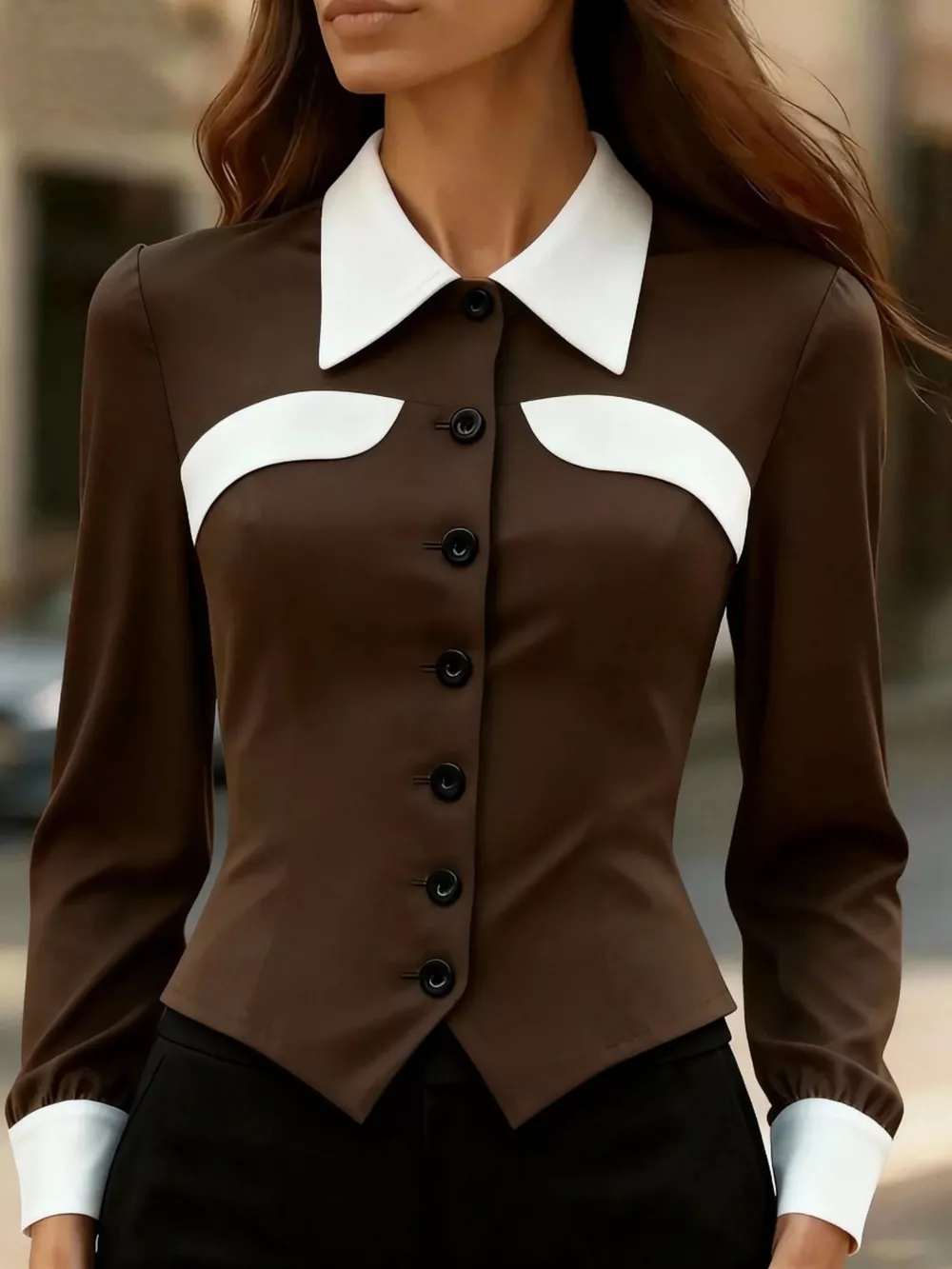 Contrast Button-Down Shirt, image 7