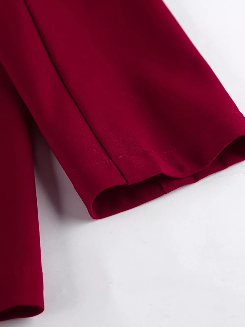 Lapel Collar Blazer and Wide-Leg Pants Set, image 14