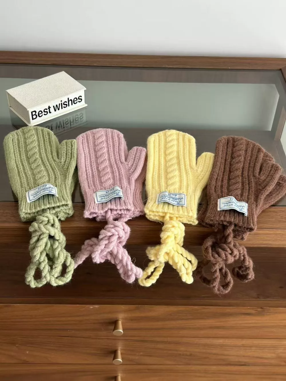 Cable Knit Warm Gloves, image 3