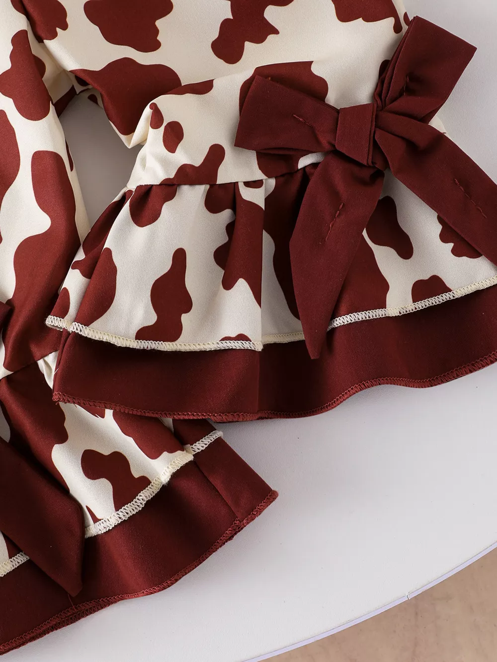 Children's Cow Print Ruffle Jumpsuit, image 11