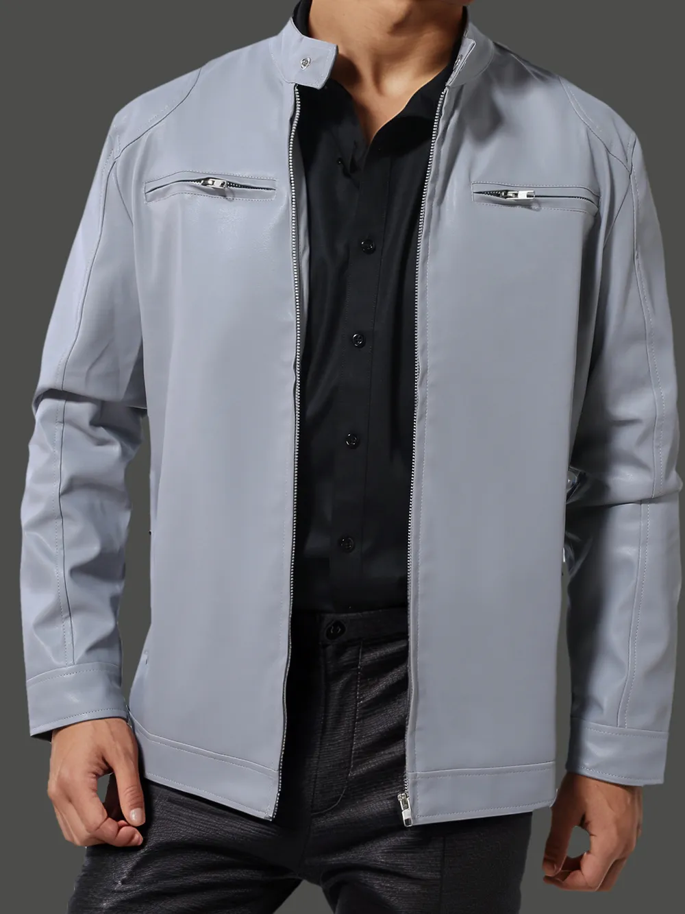 Men's Full Size Zip Up Long Sleeve Jacket Plus Size, image 2
