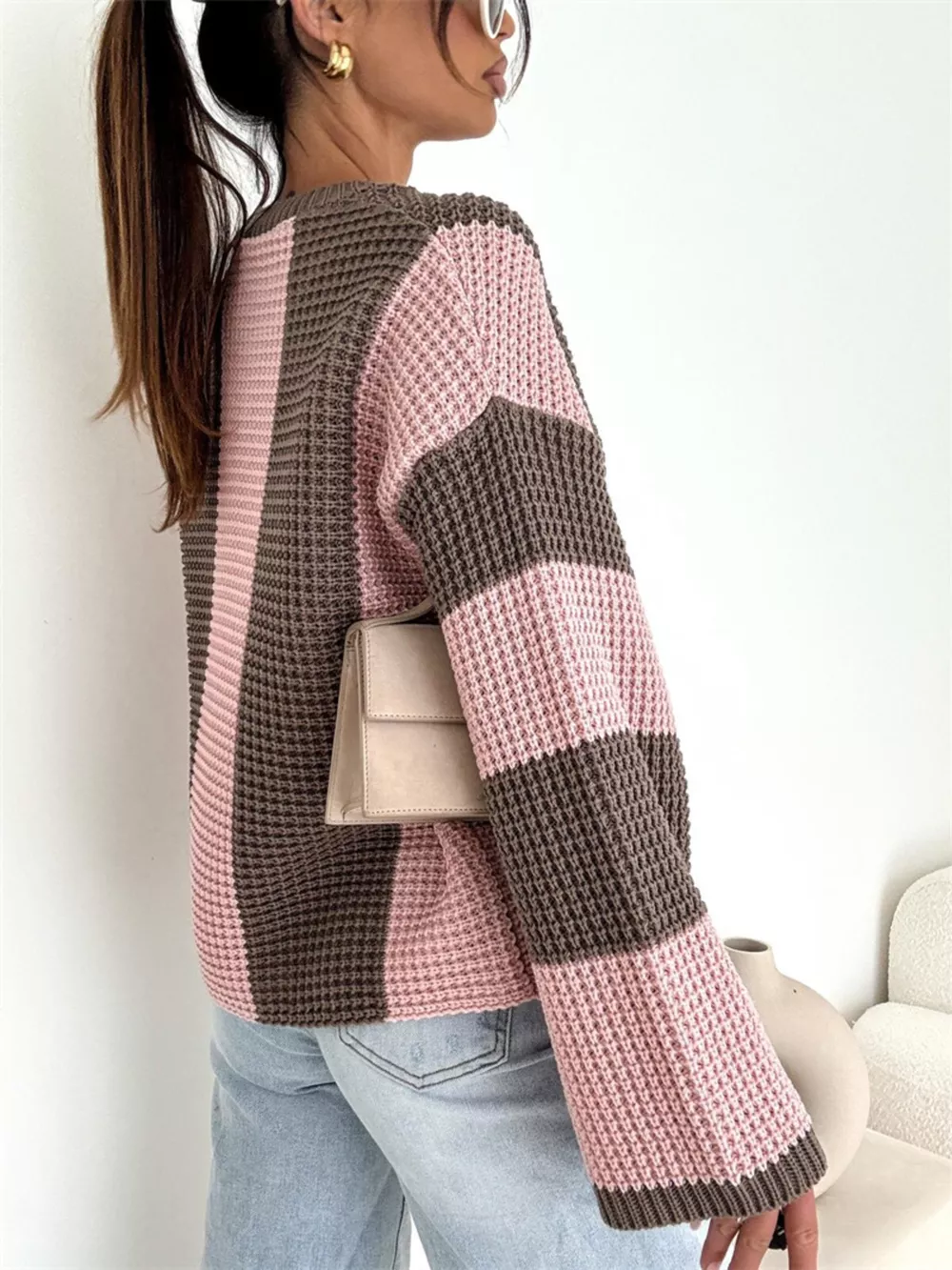 Color Block Long Sleeve Sweater, image 21