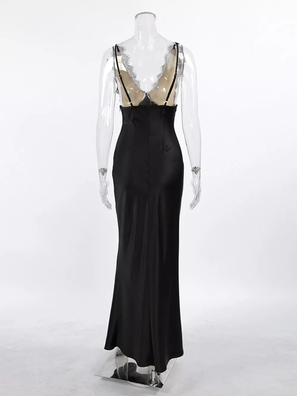 Lace Trimmed Adjustable Strap Midi Dress, image 13