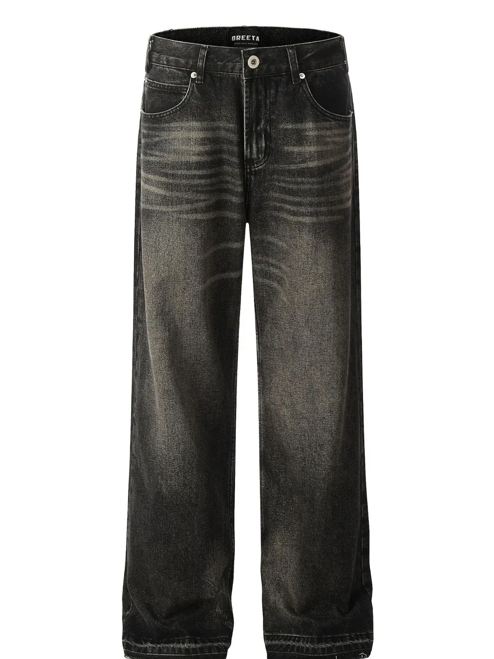 Men's Vintage Washed Frayed Hem Jeans, image 5