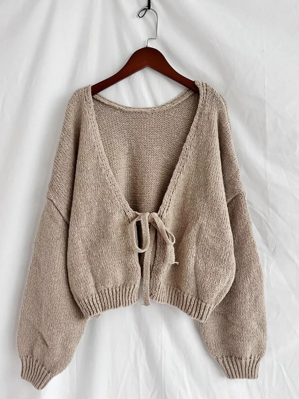 Chunky Knit Tie-Front Cardigan, image 13