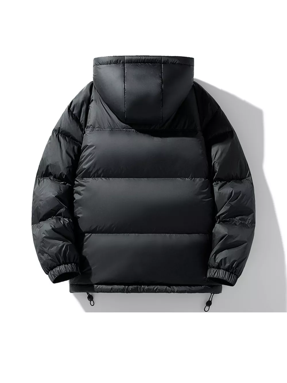 Men's Full Size Hooded Puffer Jacket with Drawstring Hem Plus Size, image 2