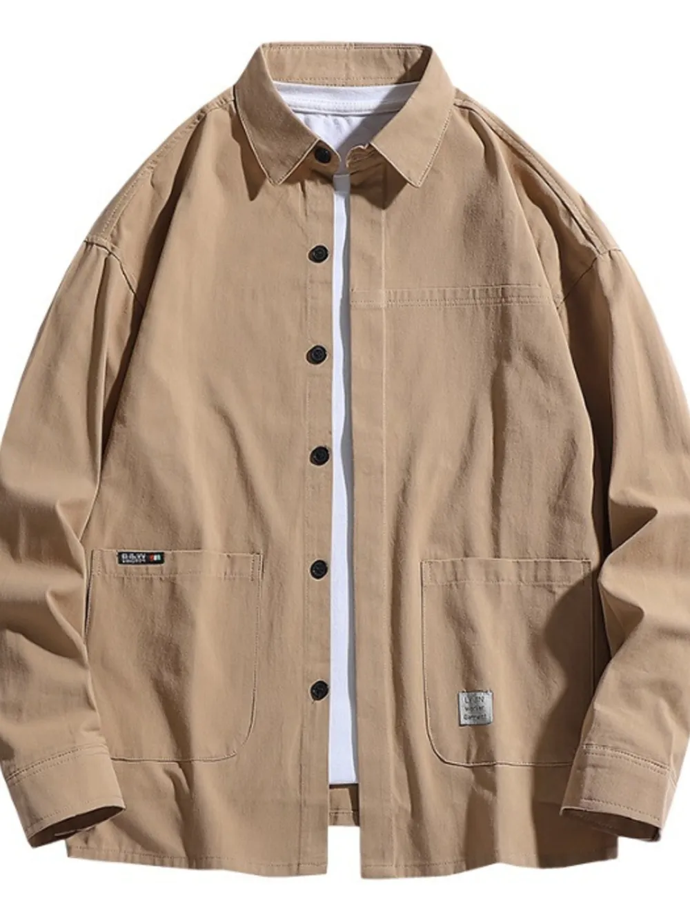 Men's Plus Size Button Up Long Sleeve Shirt, image 4
