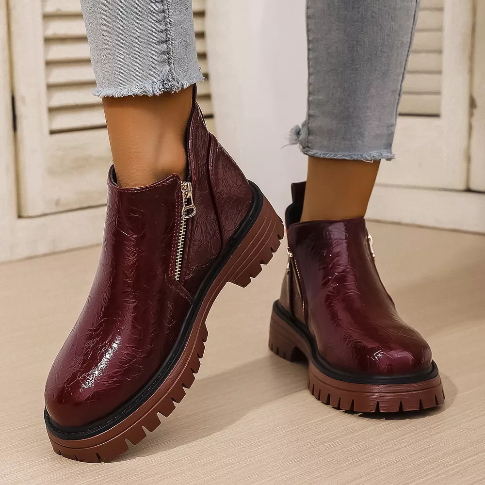 Round Toe Block Heels Boots, image 8