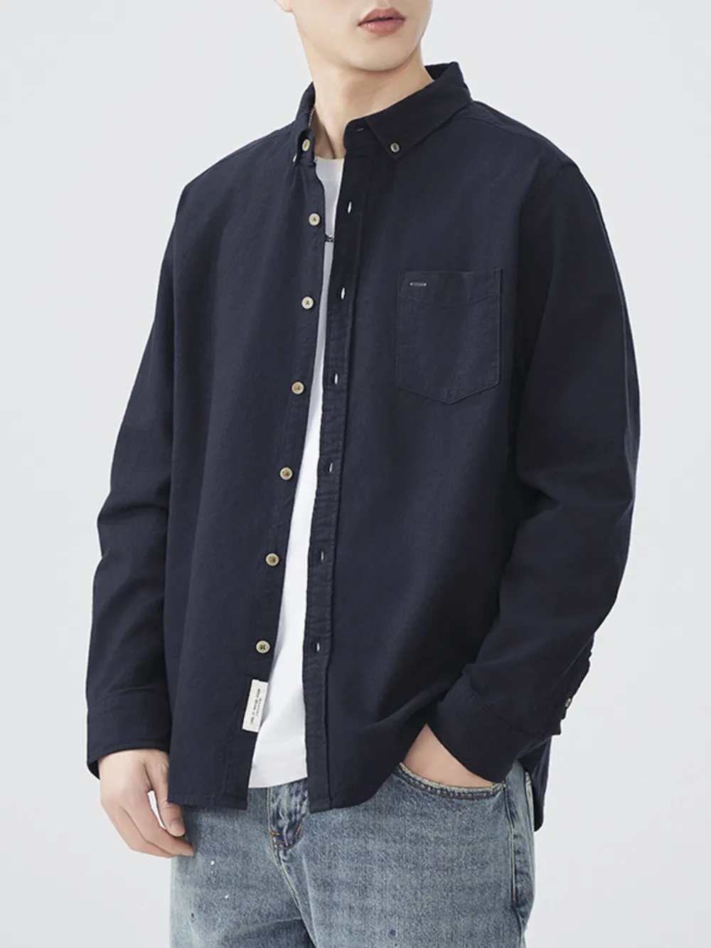 Men's Plus Size Button Up Long Sleeve Shirt, image 5