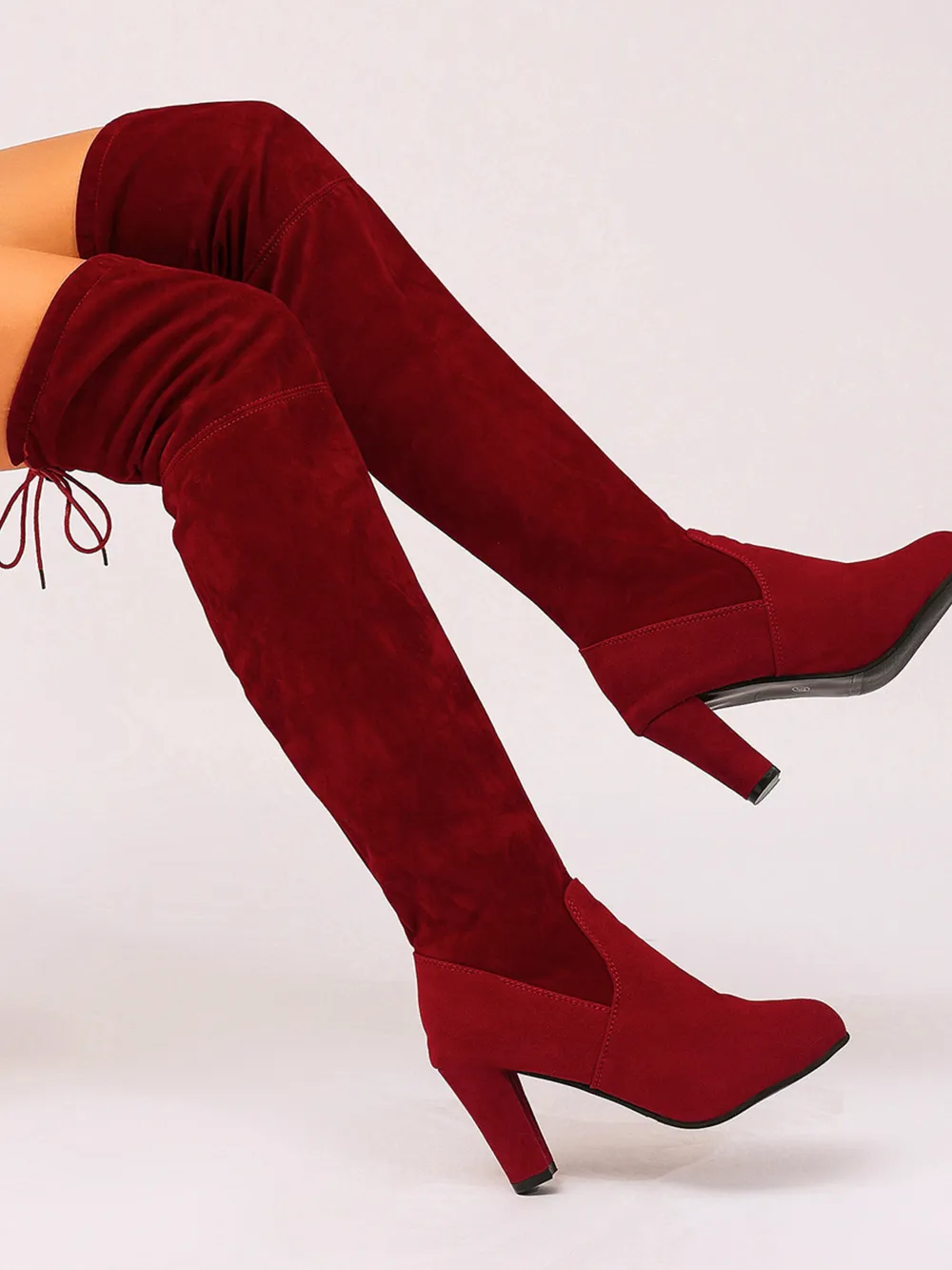 Suede Over-The-Knee High Heel Boots, image 8