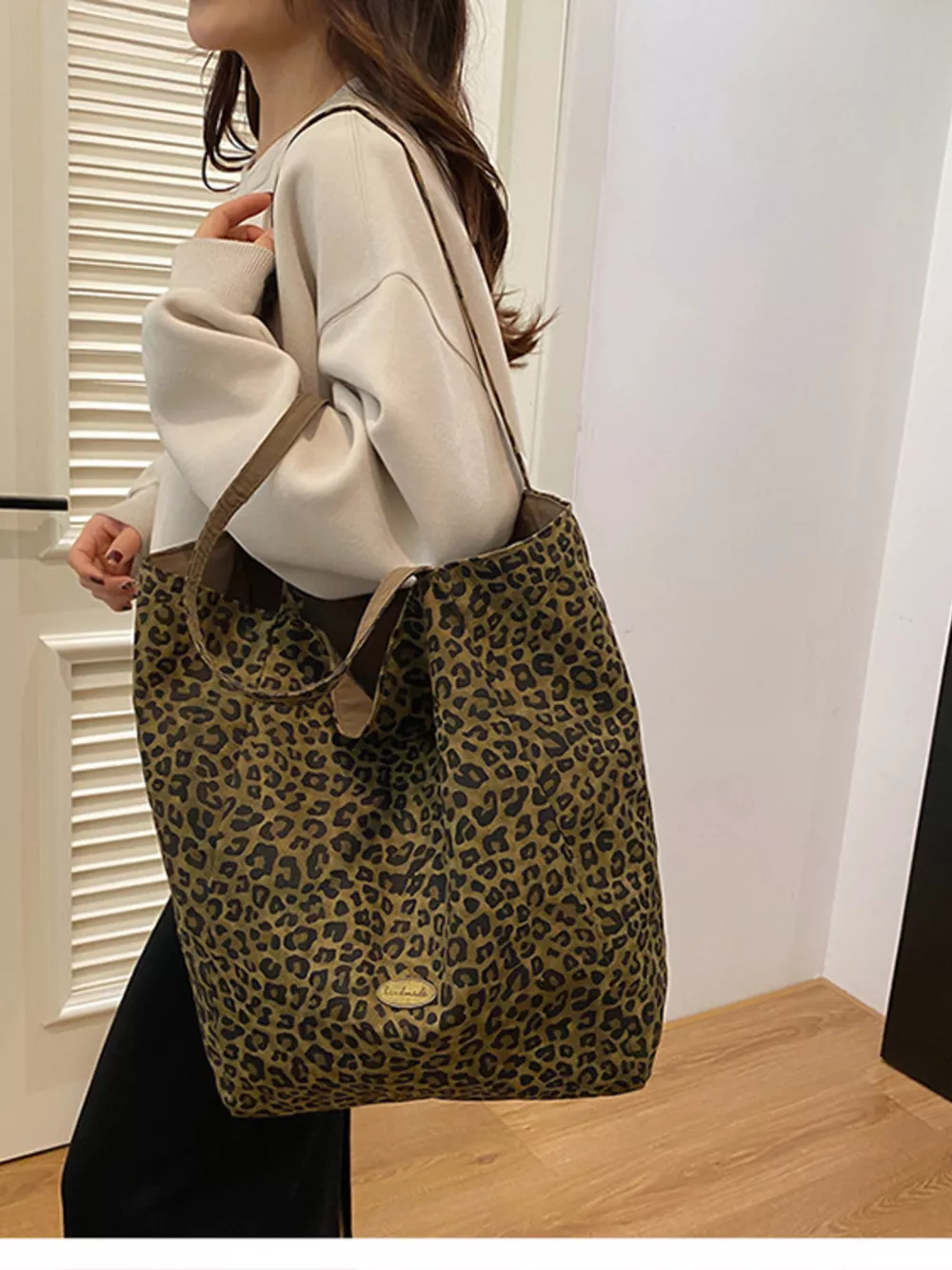 Leopard Print Casual Tote Bag, image 9