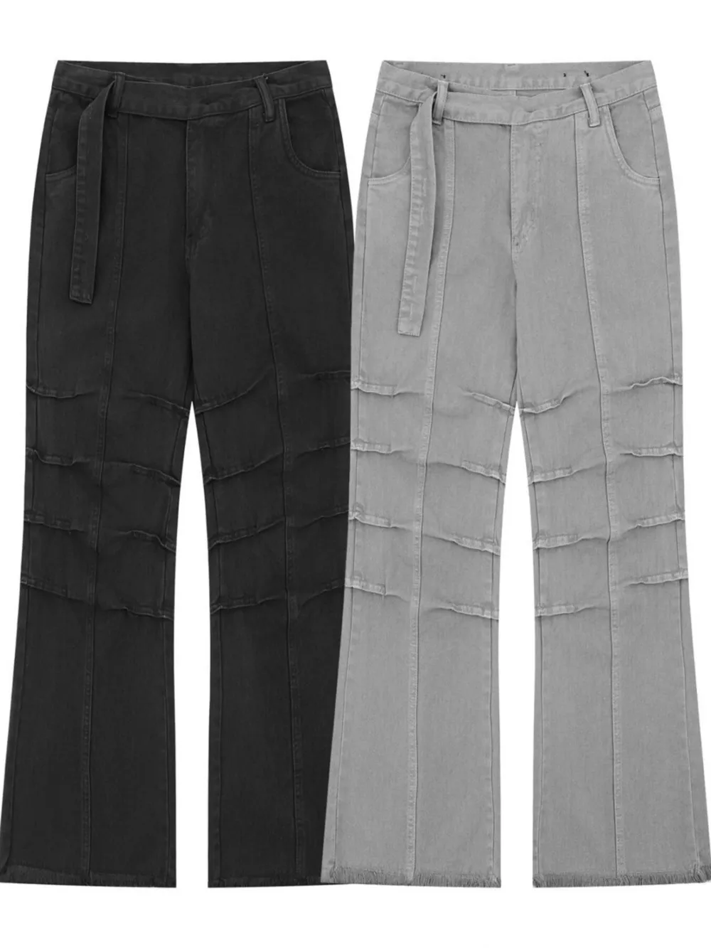 Men's High-Waist Paneled Flare Jeans, image 5