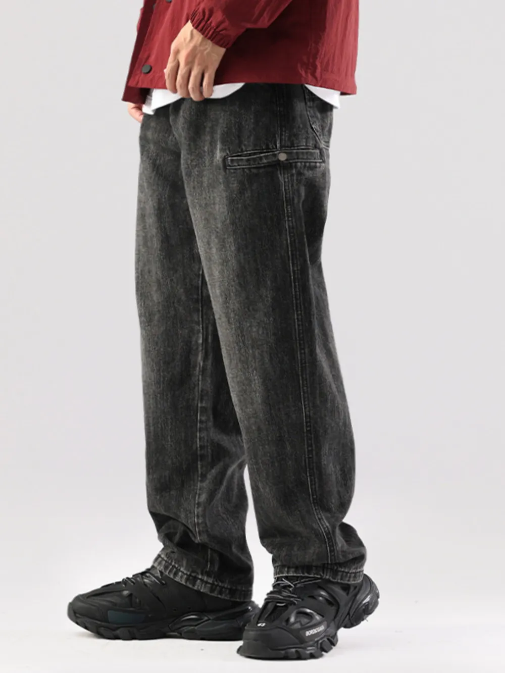Men's Vintage Wash Relaxed Fit Jeans, image 4