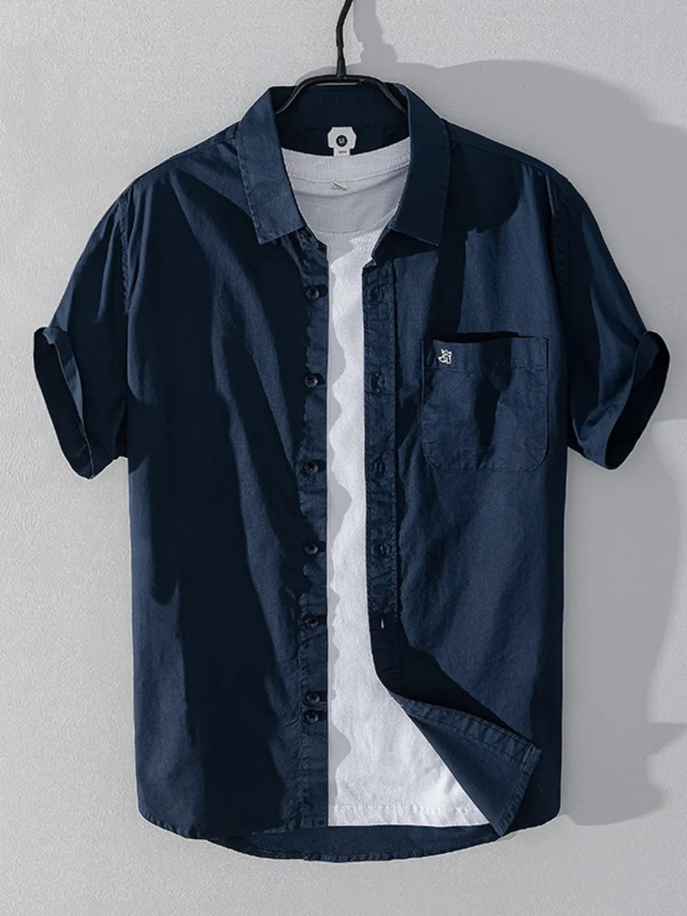 Men's Plus Size Button Up Short Sleeve Shirt