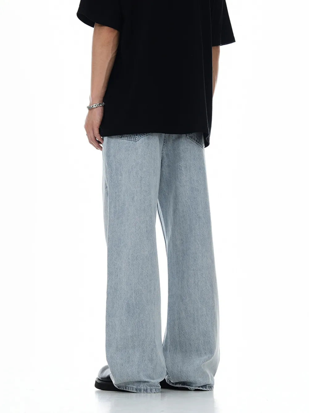 Men's Wash Wide Leg Jeans, image 3