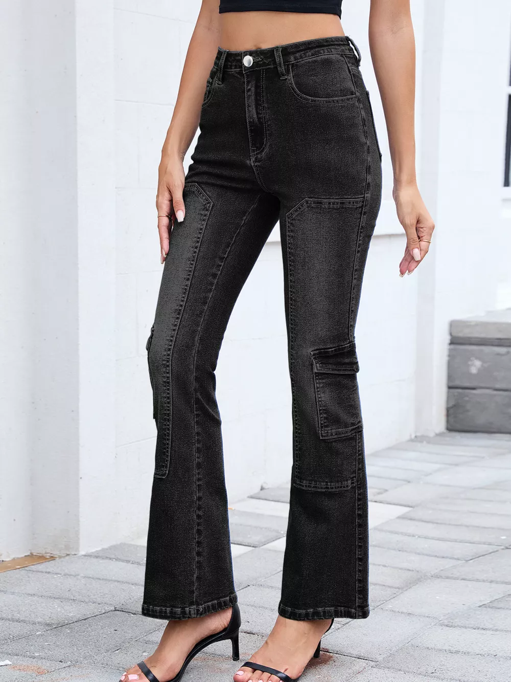 High-Waisted Bootcut Jeans