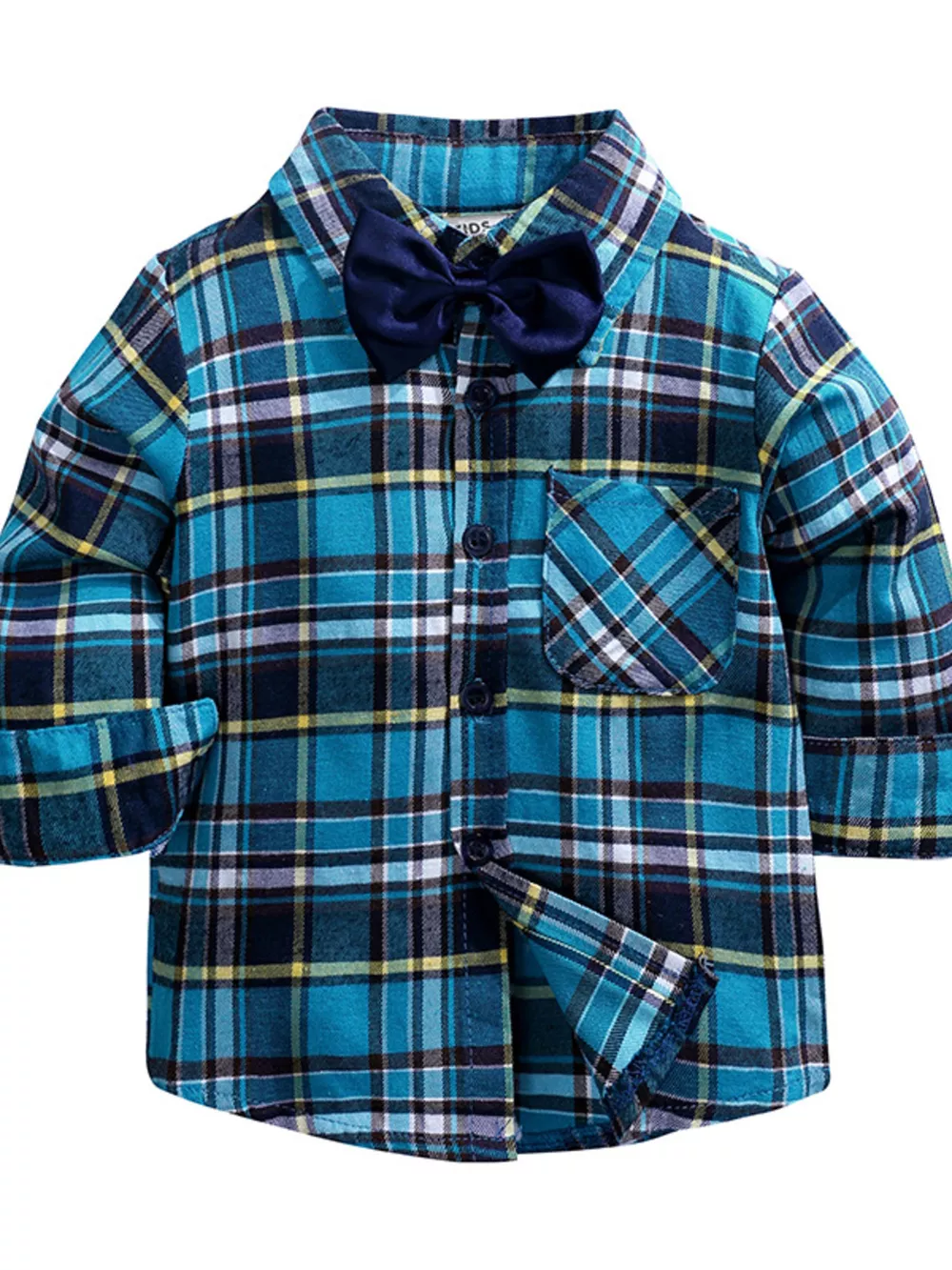 Children's Plaid Shirt & Distressed Jeans with Suspenders Set, image 2