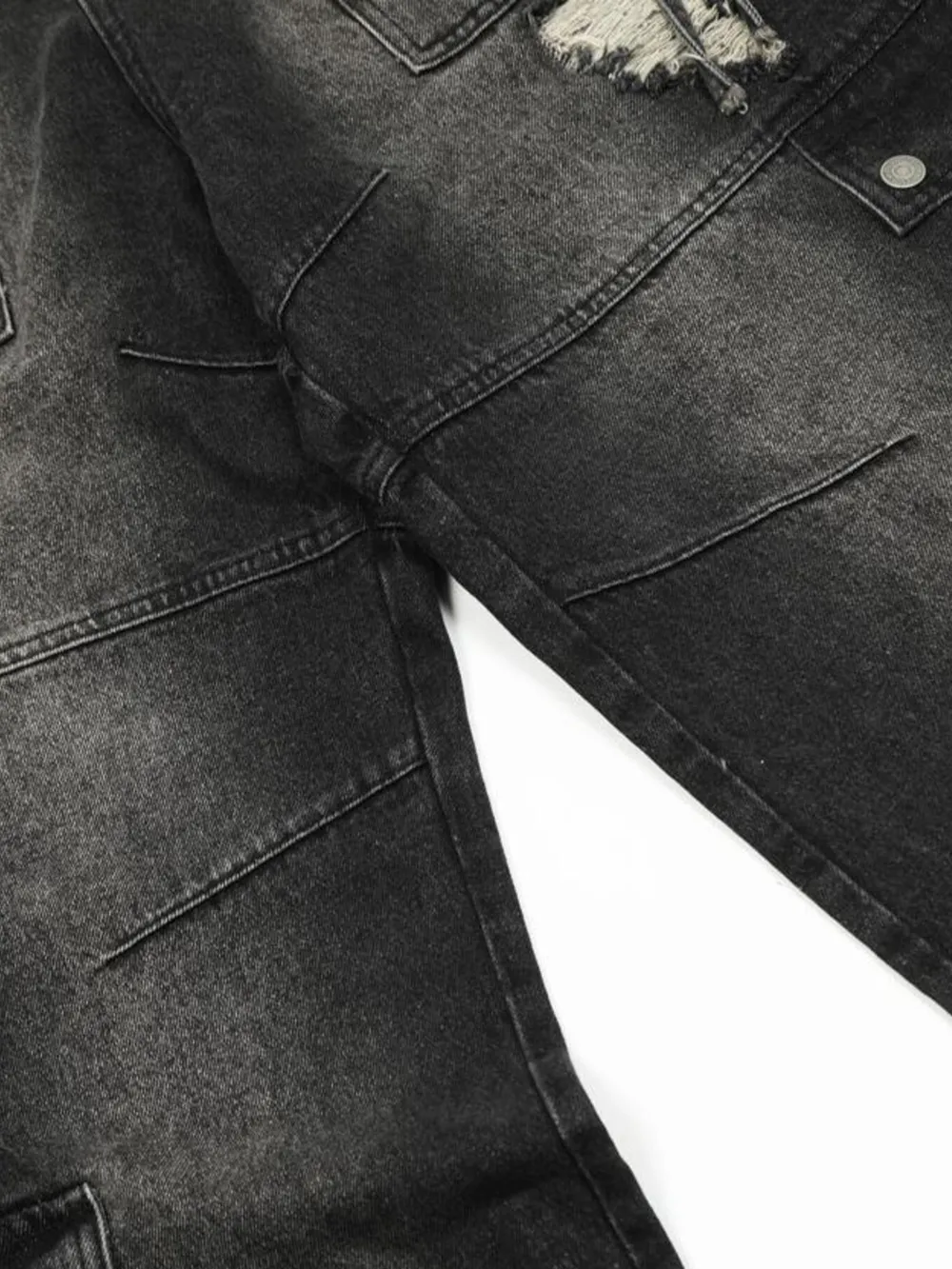 Men's Distressed Cargo Wide Leg Jeans, image 5