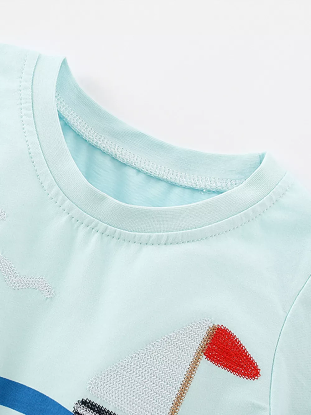 Children's Sailboat Embroidered Short Sleeve T-Shirt, image 4