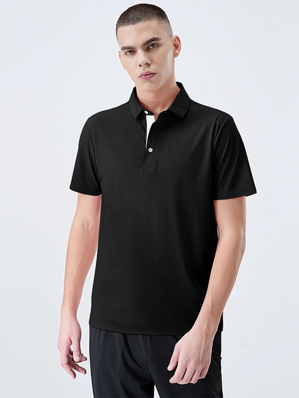 Men's Plus Size Breathable Short Sleeve Polo Shirt, image 2