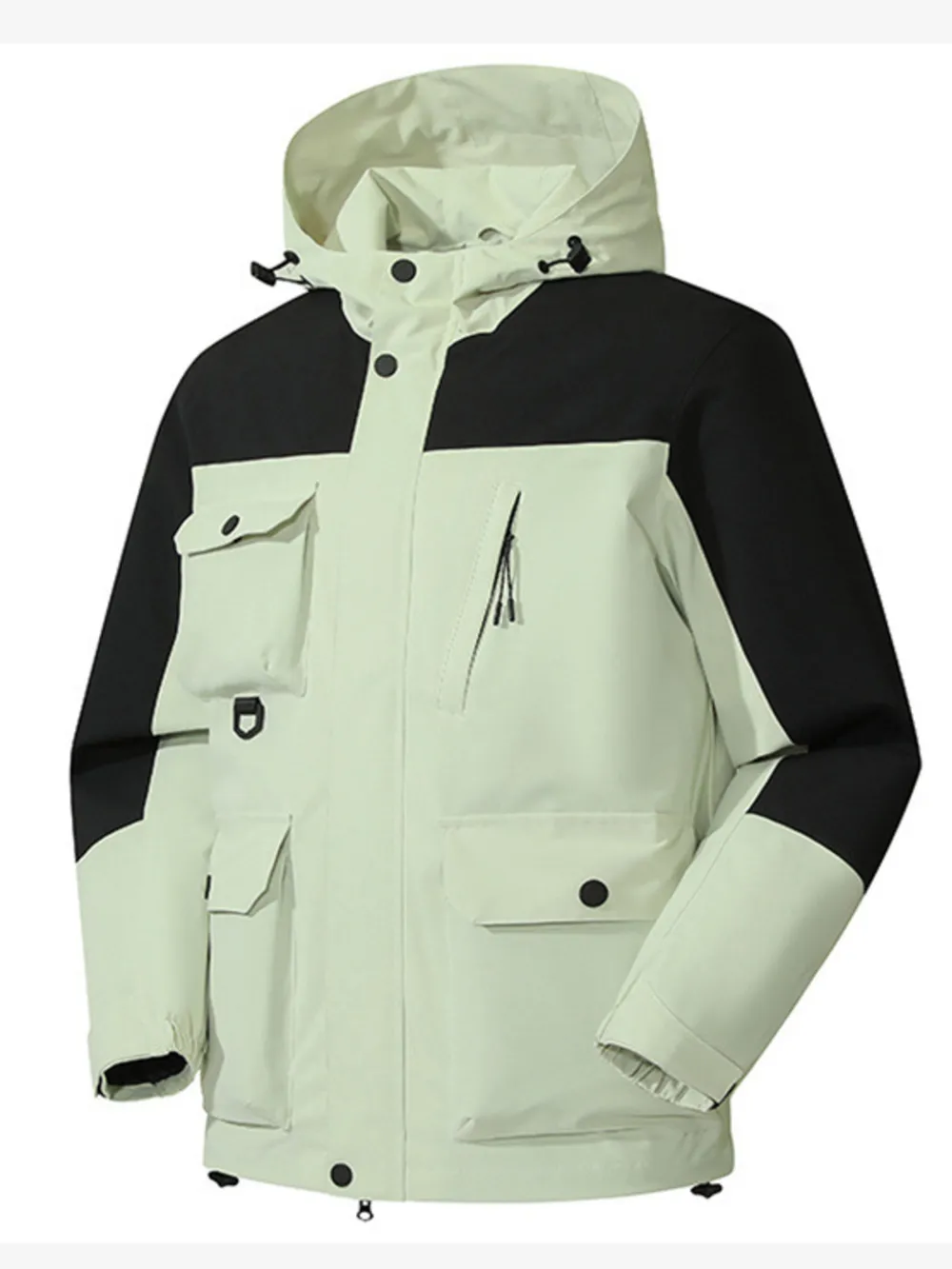 Men's Full Size Multi-Pocket Long Sleeve Hooded Jacket Plus Size, image 5