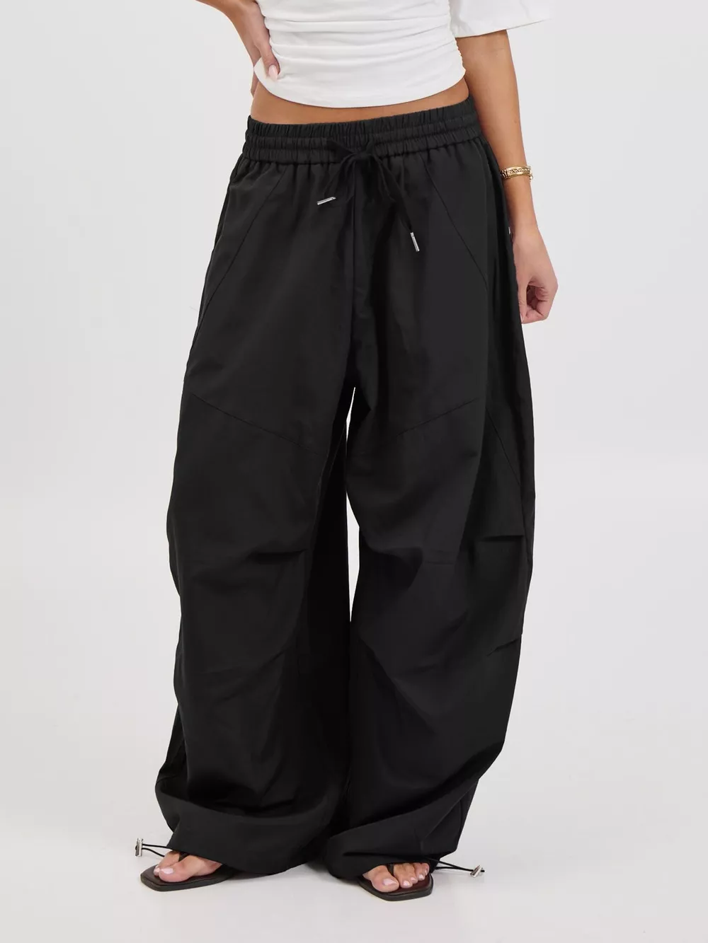 Drawstring Wide Leg Pants, image 7