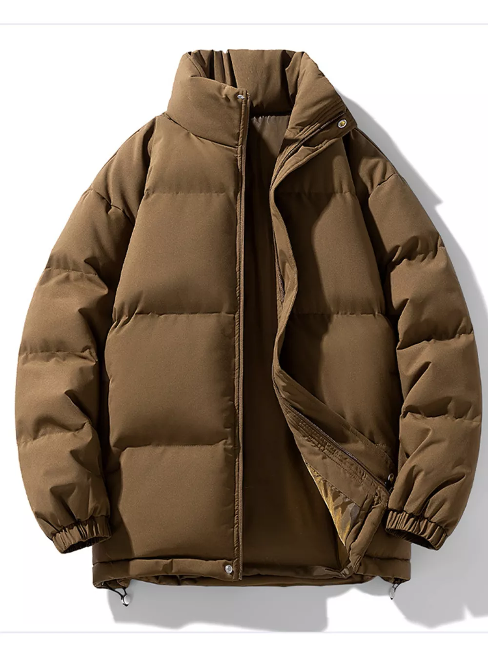 Men's Full Size Padded Stand Collar Winter Coat Plus Size, image 8