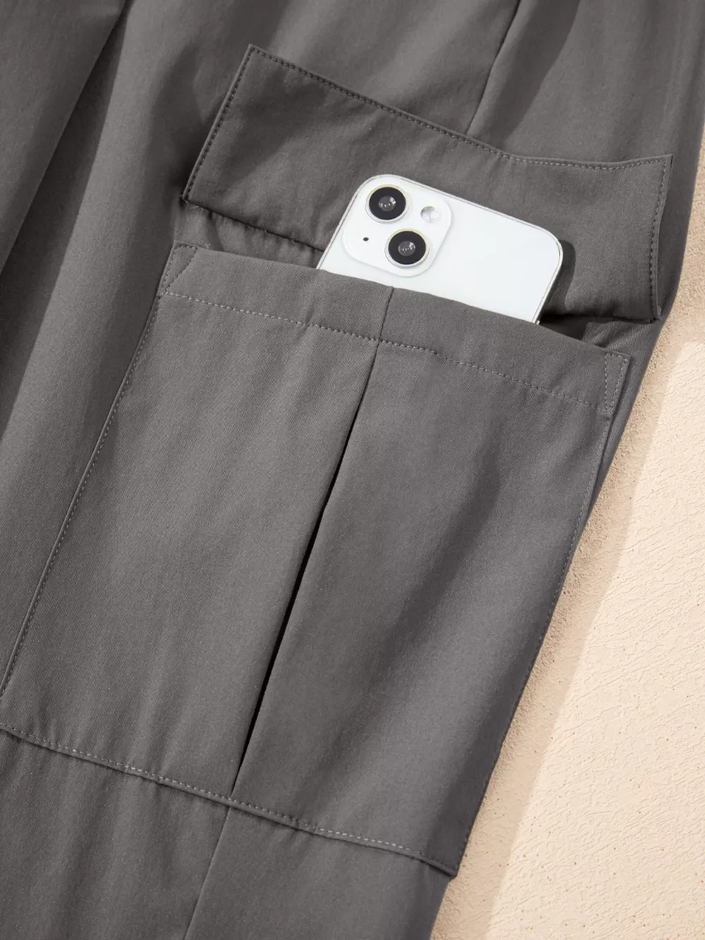 Elastic High Waist Pocketed Cargo Jogger Pants, image 8