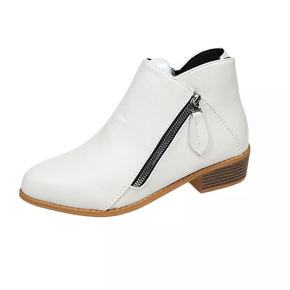 Size Zipper Block Heels Boots, image 17