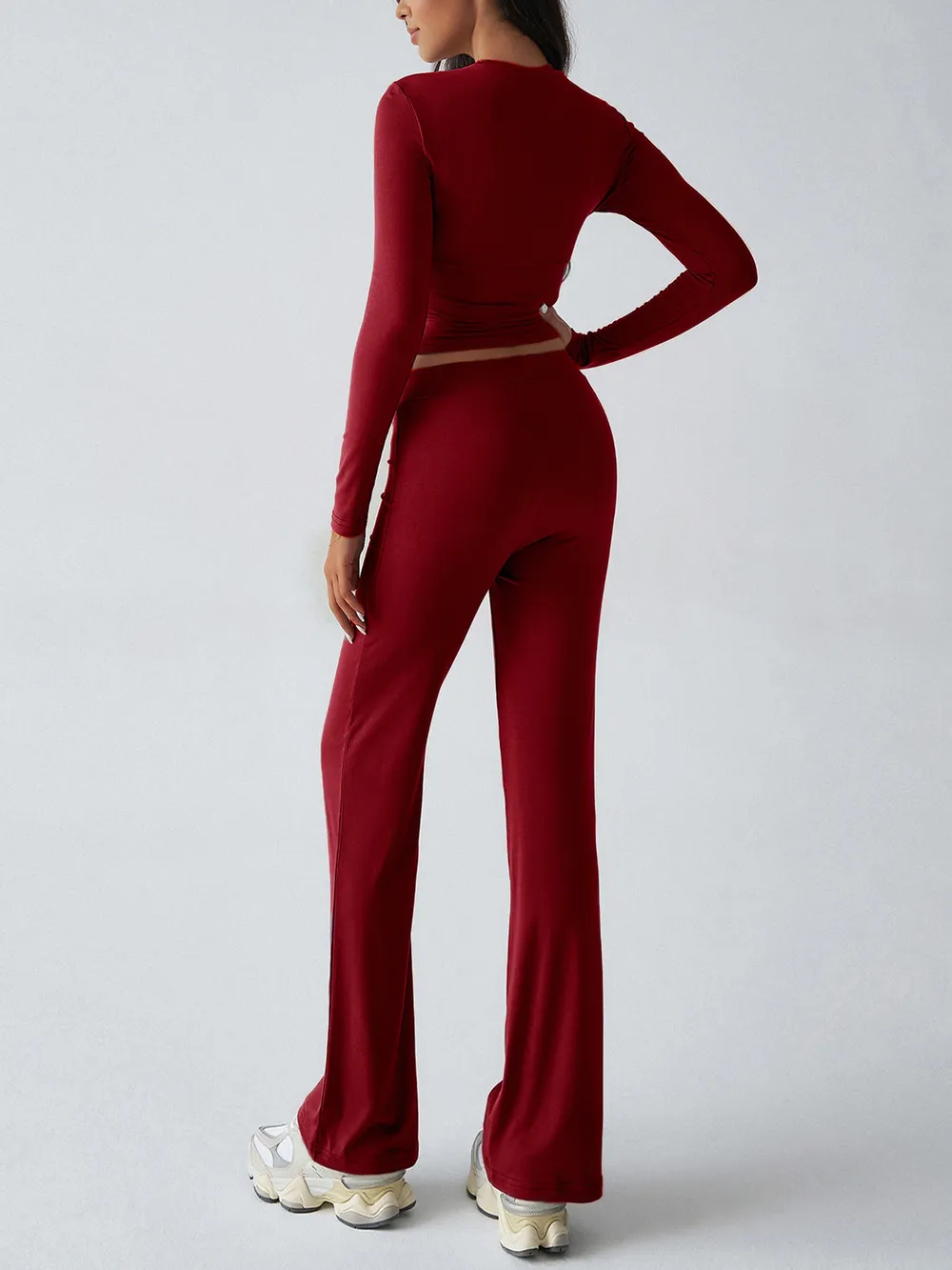 Round Neck Long Sleeve Top and Pants Set, image 11
