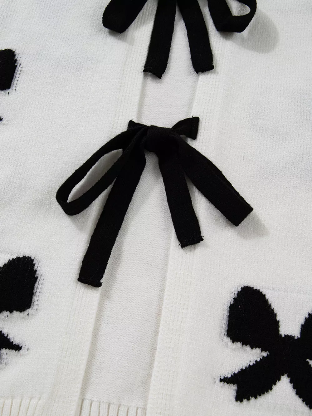 Tie Front Bow Pattern Cardigan, image 12
