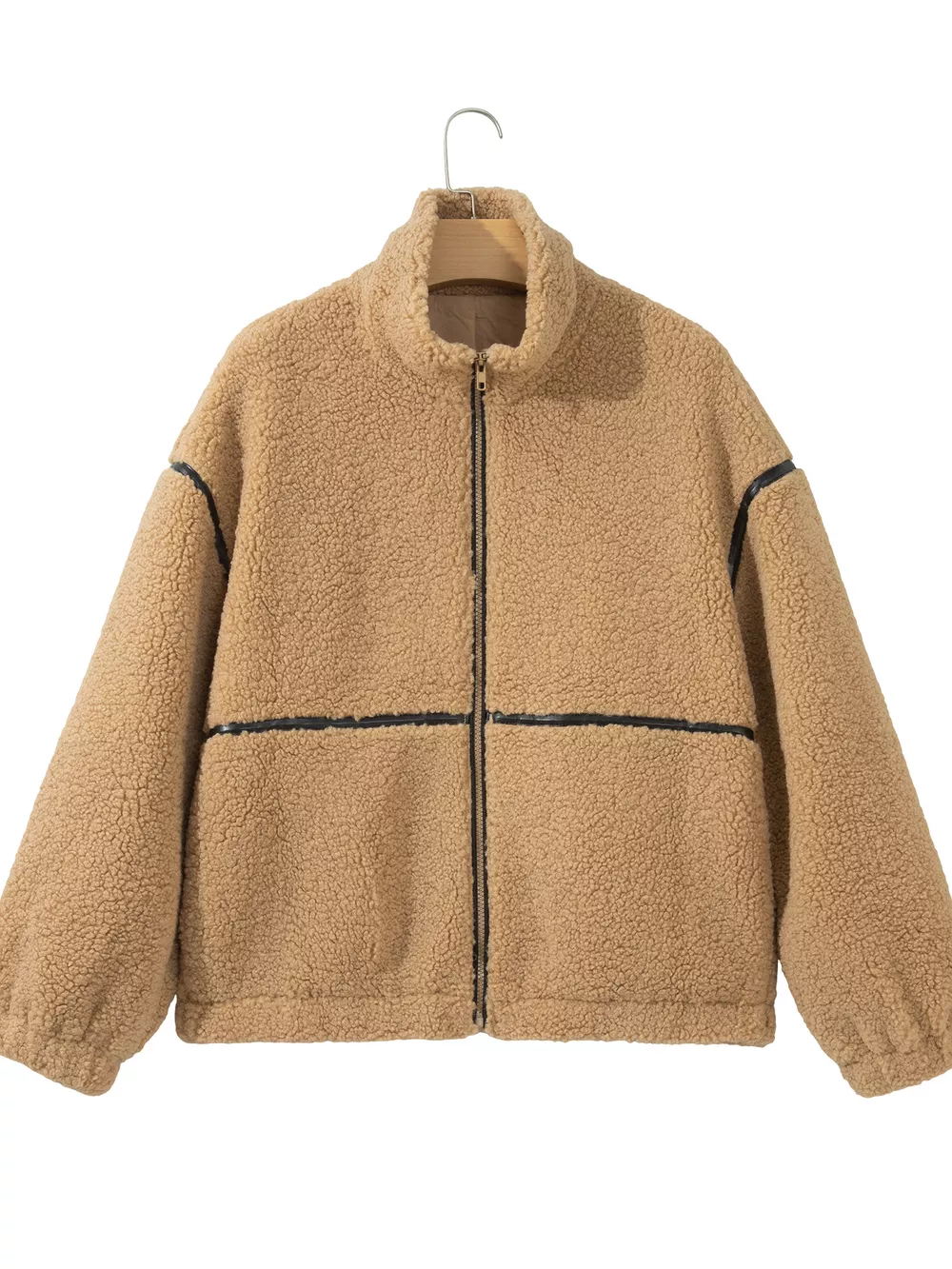 Drop Shoulder Collar Long Sleeve Fleece Regular Fit Jacket, image 11