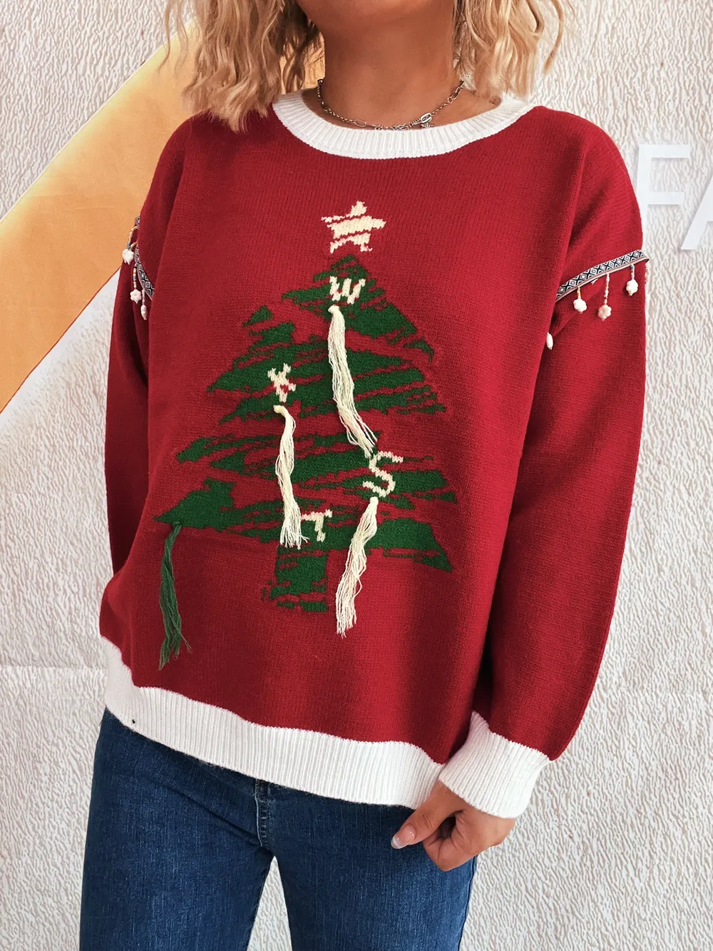 Christmas Tree Long Sleeve Sweater, image 4