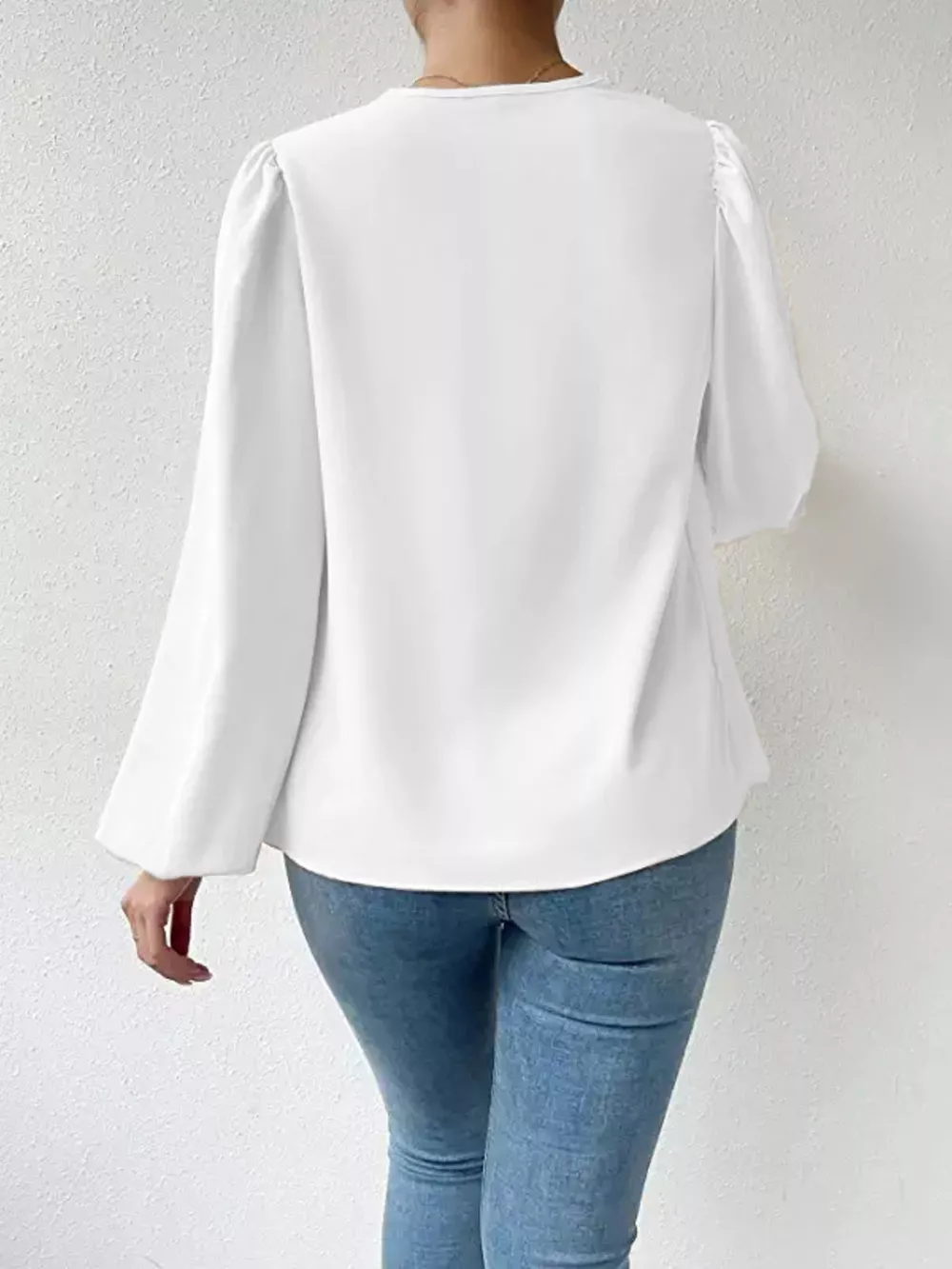 Full Size Cowl Neck Balloon Sleeve Blouse Plus Size, image 21