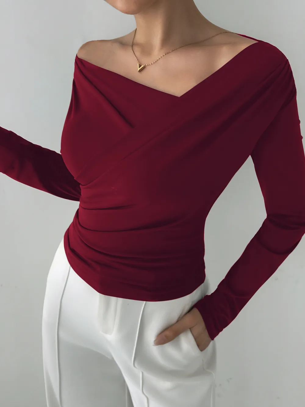 Asymmetrical Long Sleeve Blouse, image 8