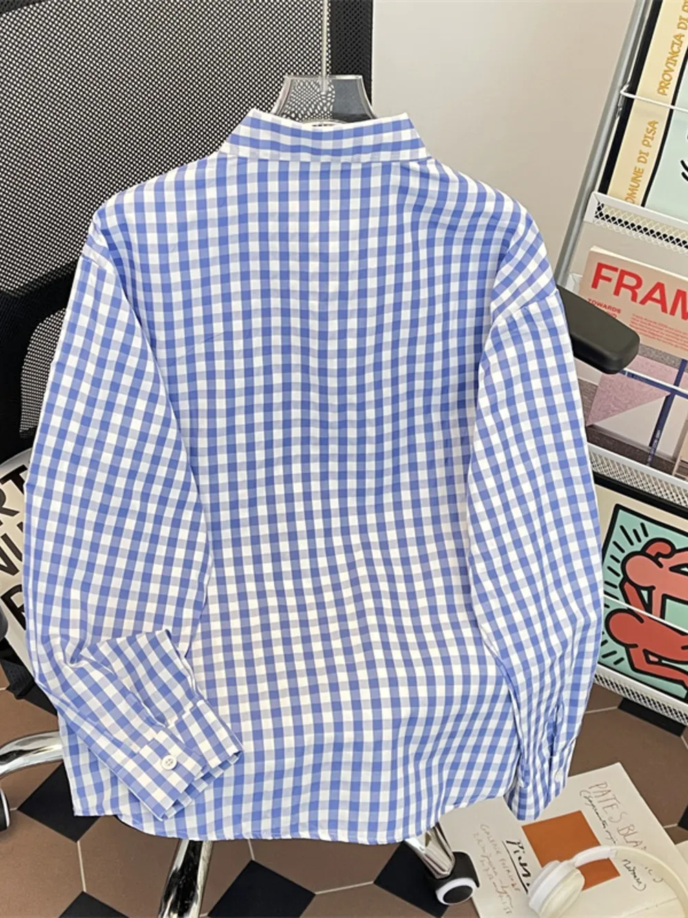 Men's Plus Size Plaid Button Up Long Sleeve Shirt, image 4