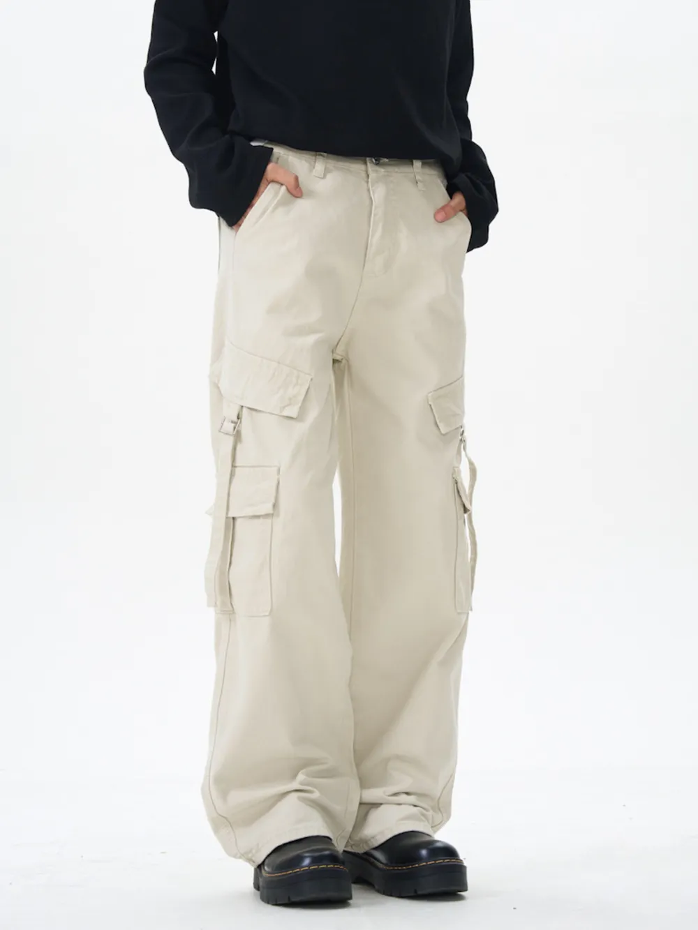 Men's Wide Leg Cargo Pants, image 6