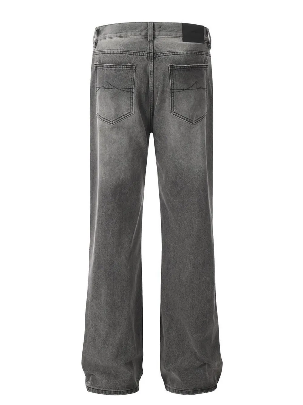 Men's Vintage Washed Distressed Wide-Leg Jeans, image 3