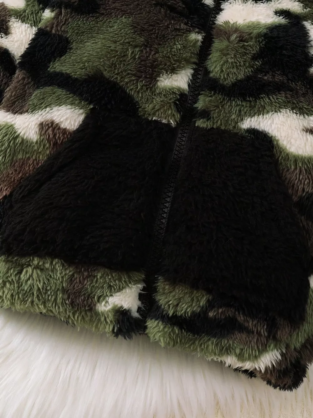 Children's Camouflage Plush Hooded Jacket, image 4