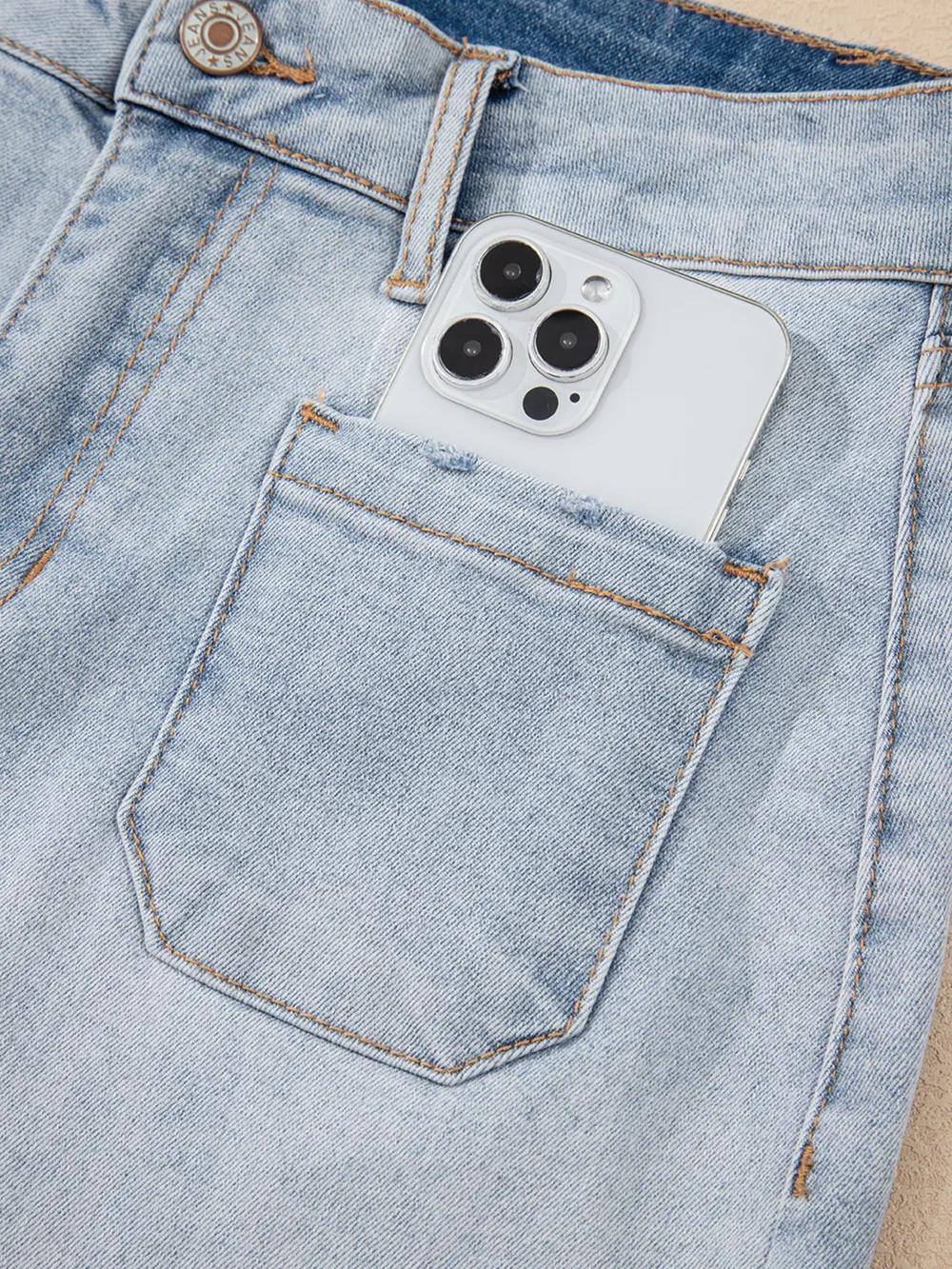 Wash High Rise Denim Shorts, image 9